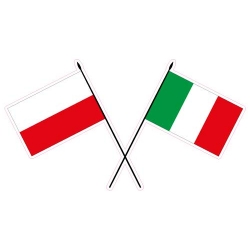 Naklejka flaga Polski i Włoch na samochód