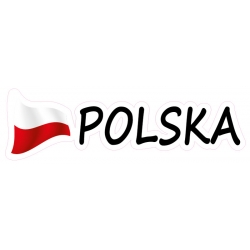 Naklejka  Polska z flagą