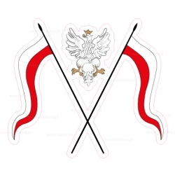 Naklejka flaga Polski z orłem