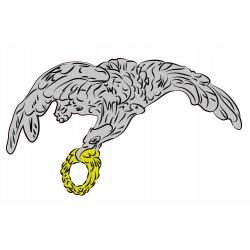 Naklejka gapa pilota II RP złoty wieniec