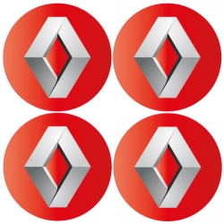 Zestaw naklejek na kołpaki do samochodów Renault ma średnicę 90 mm.