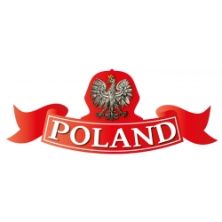 Naklejka wstęga napis Poland kabina
