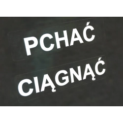 Naklejka na drzwi Pchać Ciągnąć przeźroczysta