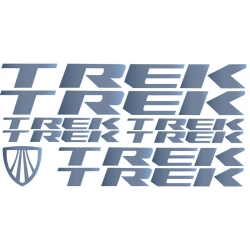 Trek logo w formie odblaskowych naklejek, przeznaczonych do rowerów i ram.