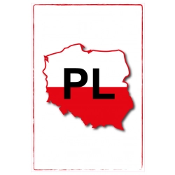 Naklejka ADR tablica Polska flaga kontur