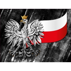 Naklejka Flaga Polski orzeł na tablicy ADR.-Wzór orła oraz flagi narodowej na tablicy ADR.