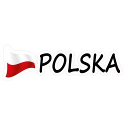 Naklejka Polska z flagą