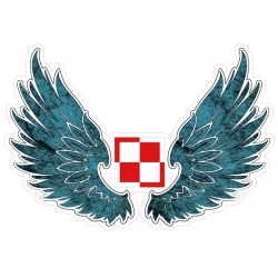 Naklejka skrzydła z szachownicą