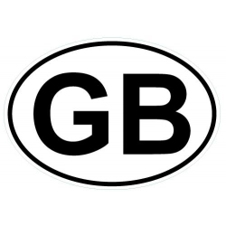 Naklejka międzynarodowy kod samochodowy Wielka Brytania