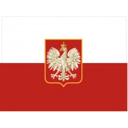 Naklejka flaga Polski z godłem na tablicę ADR