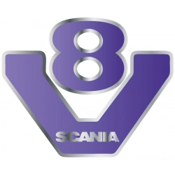 tuning scania v8, naklejka do kabiny scania v8, naklejki scania v8