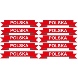 Naklejka wstęga napis Polska naklejki