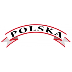 Naklejka wstęga napis Polska