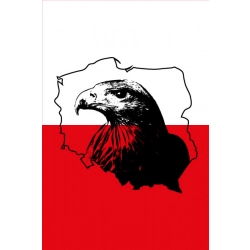 Naklejka ADR, która przedstawia Orła Polskiego z flagą oraz tablicą z wizerunkiem orła,