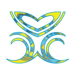 Naklejka na kask tribal Expert żółty