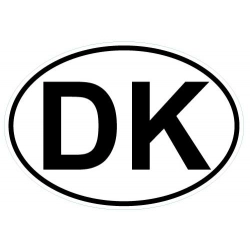 Naklejka międzynarodowy kod samochodowy Dania
