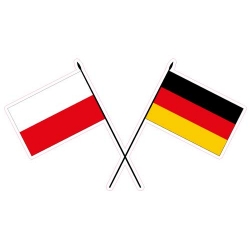 Naklejka flaga Polski i Niemiec.