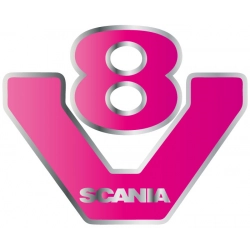naklejka stylizowana scania v8, naklejki do kabiny scania