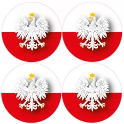Naklejka godło flaga Polski okrągła naklejki