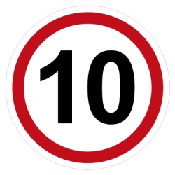 Naklejka ograniczenie prędkości 10 km/h