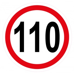 Naklejka ograniczenie prędkości 110 km