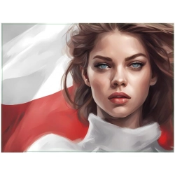 Naklejka ADR tablica dziewczyna grafika flaga Polski