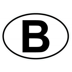 Naklejka międzynarodowy kod samochodowy Belgia