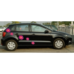 Naklejki kwiaty czerwone tuning auto