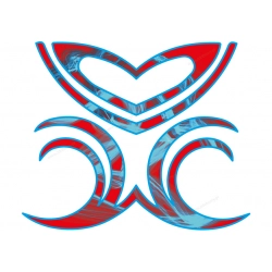 Naklejka na kask tribal Expert czerwony