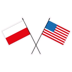 Flaga Polski i USA na naklejce do samochodu