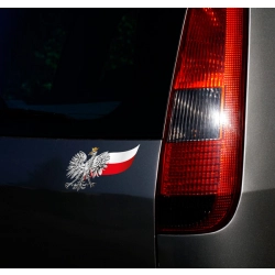 Naklejka odblaskowa z wizerunkiem orła i flagi Polski