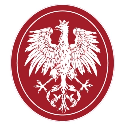 grafika z polskim orłem umieszczona na tarczy, naklejka patriotyczna