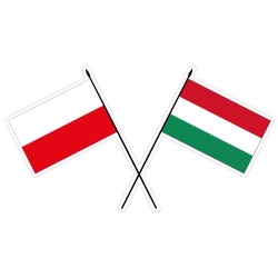 Naklejka flaga Polski i Węgier