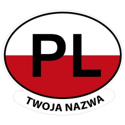 Naklejka PL Twoja nazwa