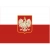 Naklejka flaga Polski z godłem na tablicę ADR